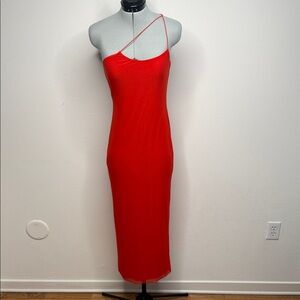 AFRM Scarlet One Shoulder Maxi Dress NWT Red Bodycon Evening Cocktail Dress